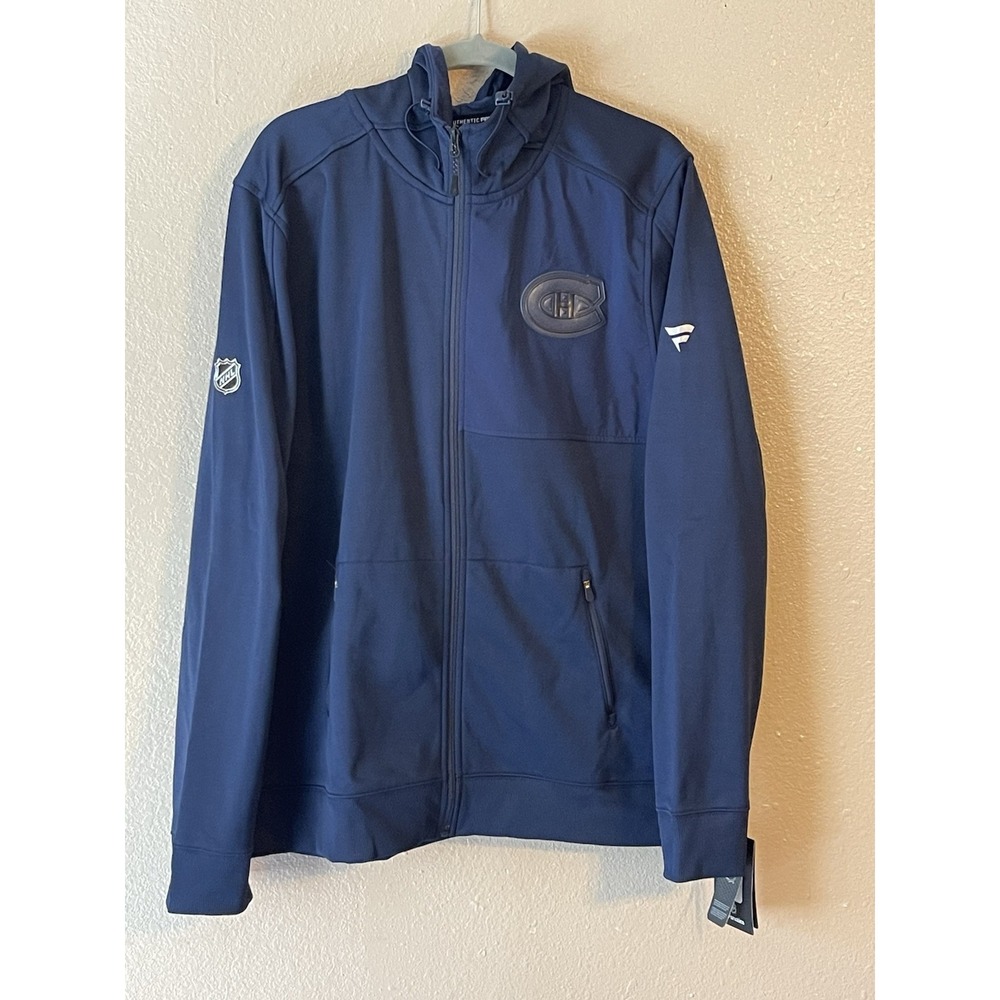 Men's XL NWT Montreal Canadiens Fanatics Authentic Pro Full Zip Jacket Navy